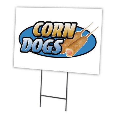 Signmission Corn Dogs Yard Sign & Stake outdoor plastic coroplast window, C-1824 Corn Dogs C-1824 Corn Dogs